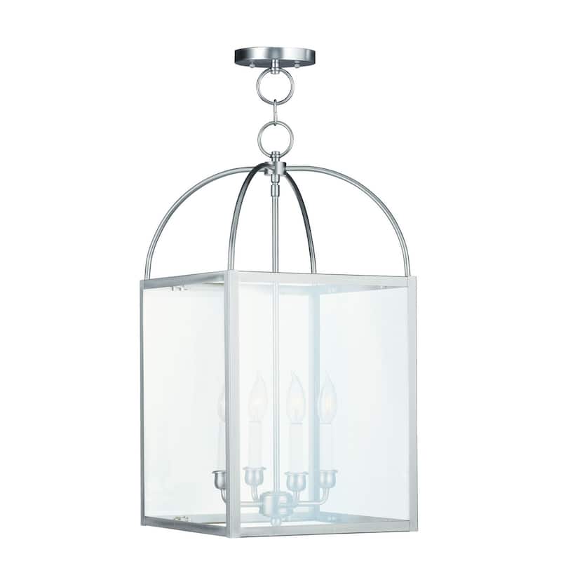 Livex Lighting 4 Light 240 Watt 12.75" Wide Pendant with Clear Glass - Brushed Nickel