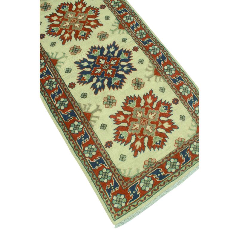 Noori Rug Kazak Cullen Ivory/Red Runner - 2'7" x 9'3"