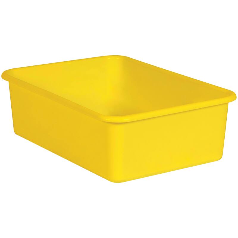 Teacher Created Resources Yellow Large Plastic Storage Bin, Pack of 3