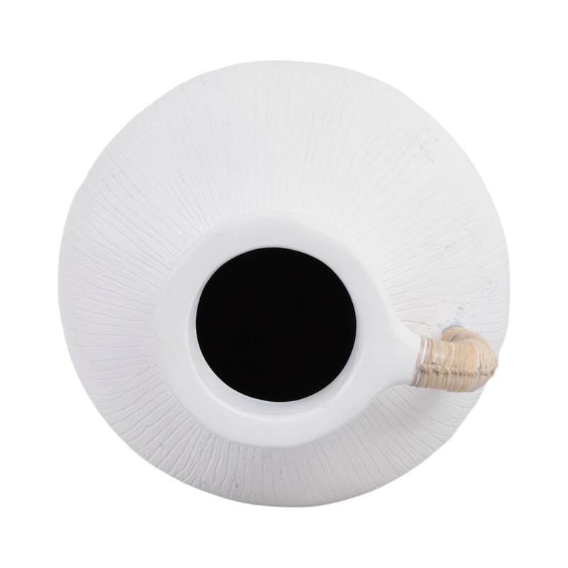 Terracotta Vase Woven Handle Handmade Decorative Jar Home Accent