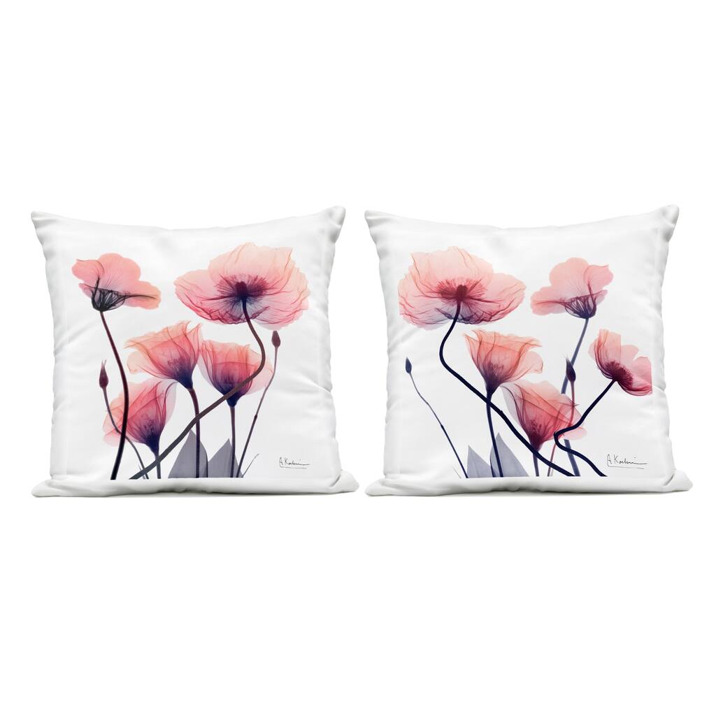 Stupell Various Faded Pink Flowers Printed Outdoor Throw Pillow Design by Albert Koetsier (Set of 2)