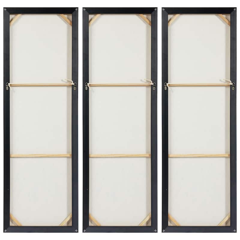 Silver Ice Textured Metallic Hand Painted Canvas Wall Art Set of 3 On