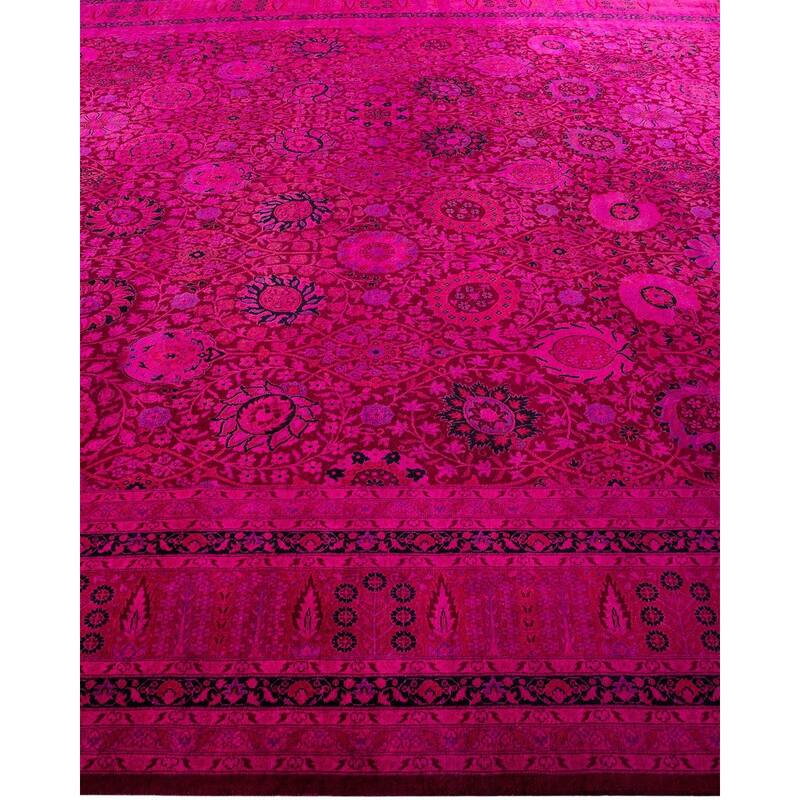 Fine Vibrance, One-of-a-Kind Hand-Knotted Area Rug - Pink, 10' 2" x 13' 10" - 10' 2" x 13' 10"
