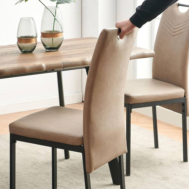 Howtai Upholstered PU Leather Home Kitchen Dining Chairs