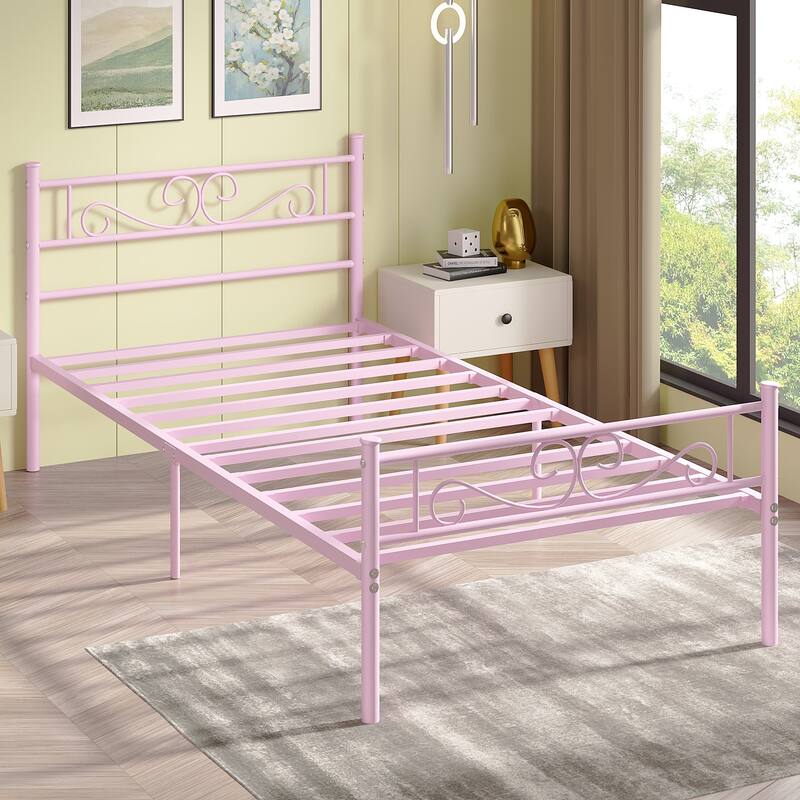 VECELO Premium Platform Bed Frame with Headboard,Easy Set-up Twin/Full/Queen Size Bed