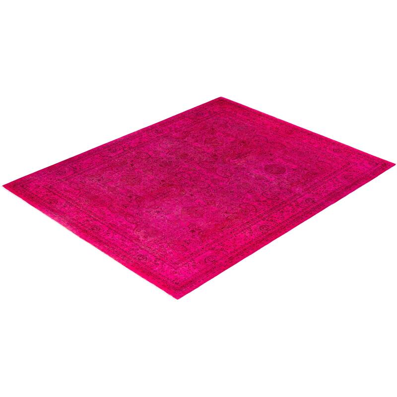 Overdyed One-of-a-Kind Hand-Knotted Area Rug - Pink - 8' 2" x 10' 4"