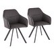 preview thumbnail 13 of 27, Carbon Loft Aduba Contemporary Pleated Chair in Faux Leather (Set of 2) Charcoal