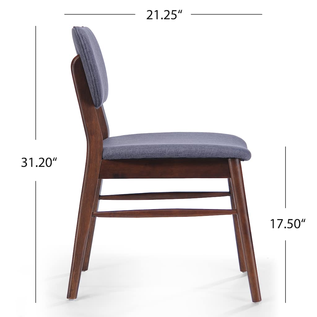 Upholstered Chair Charcoal Walnut Dining Chair Accent Chair Kitchen Chair Side Chair Set of 2 Armless Chair