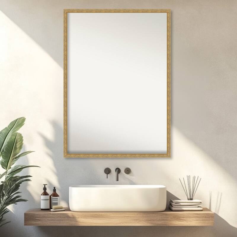 Mila Non-Beveled Wood Framed Bathroom Vanity Wall Mirror