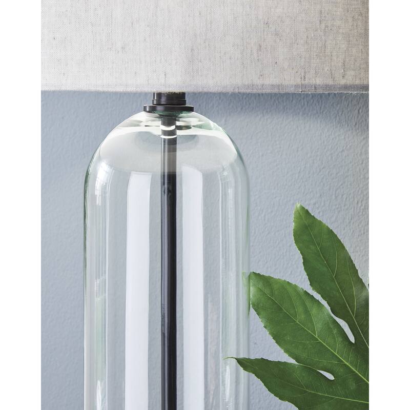 Signature Design by Ashley Kerrbrook Clear/Black Table Lamp - 15" W x 15" D x 31" H