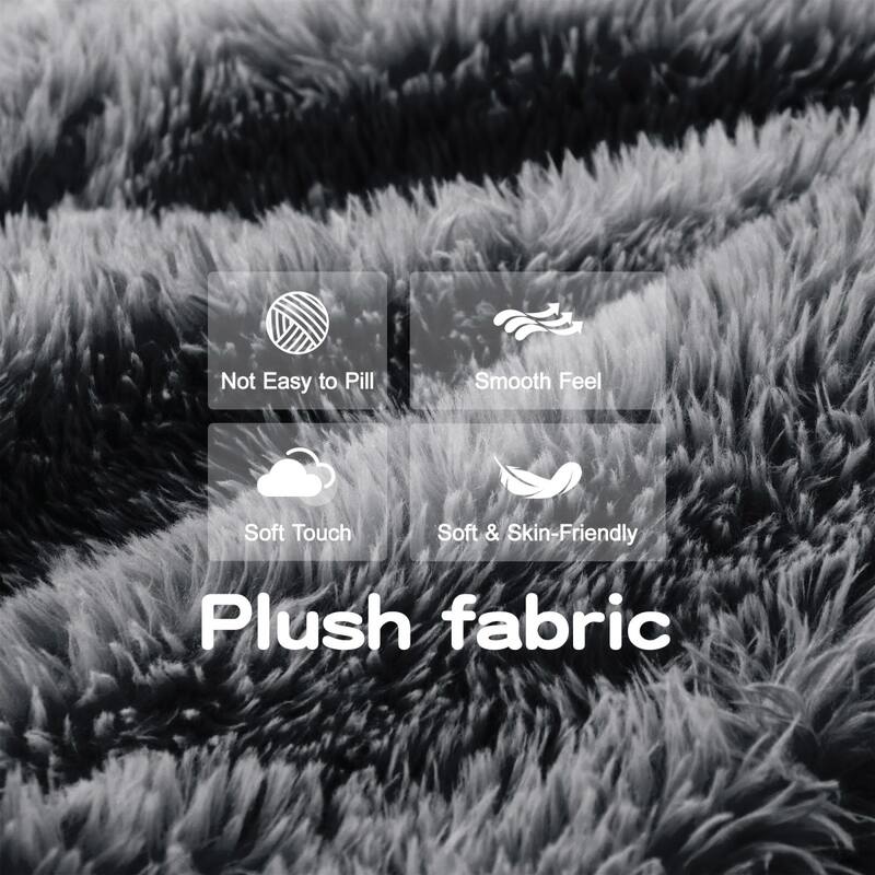 148.8" L-shaped Soft And Fluffy Plush Fabric Sectional Sofa with Bottom Anti-Slip Design and Ottoman