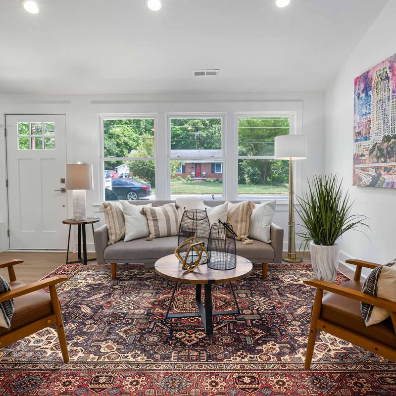 ECARPETGALLERY Hand-knotted Antalya Vintage Navy Wool Rug - 8'11 x 12'2