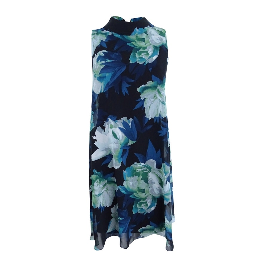 vince camuto chiffon shift dress Vince Camuto Womens Chiffon Balloon Sleeves Shift Dress Navy 2 at Amazon Women's Clothing store