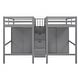 preview thumbnail 7 of 20, Double Twin Loft Beds with Wardrobes and Staircase, Sturdy Pine Wood Frame with Playhouse-Inspired Design, Grey