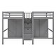 preview thumbnail 8 of 22, Elegant Double Twin Loft Beds with Wardrobes and Staircase, Grey