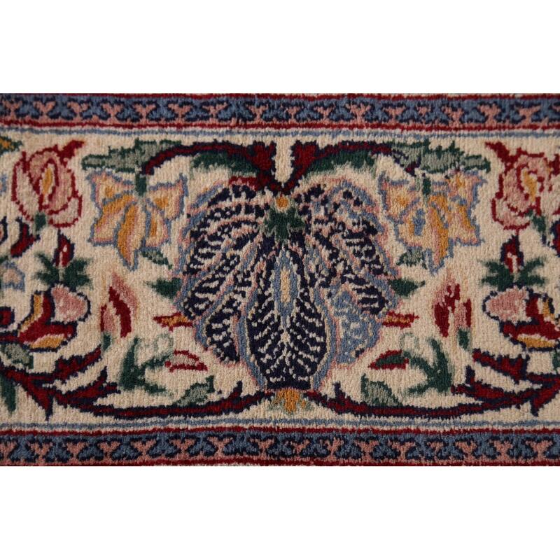 Blue Floral Aubusson Vegetable Dye Area Rug Hand-Knotted Wool Carpet - 6'0"x 9'0"