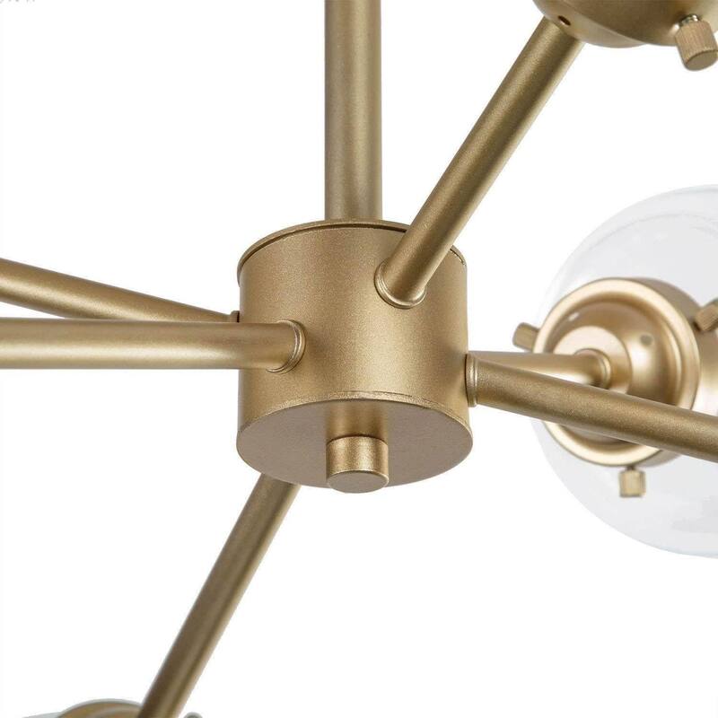 Bela Modern Gold 6-Light Semi-Flush Mount Sputnik Ceiling Lights