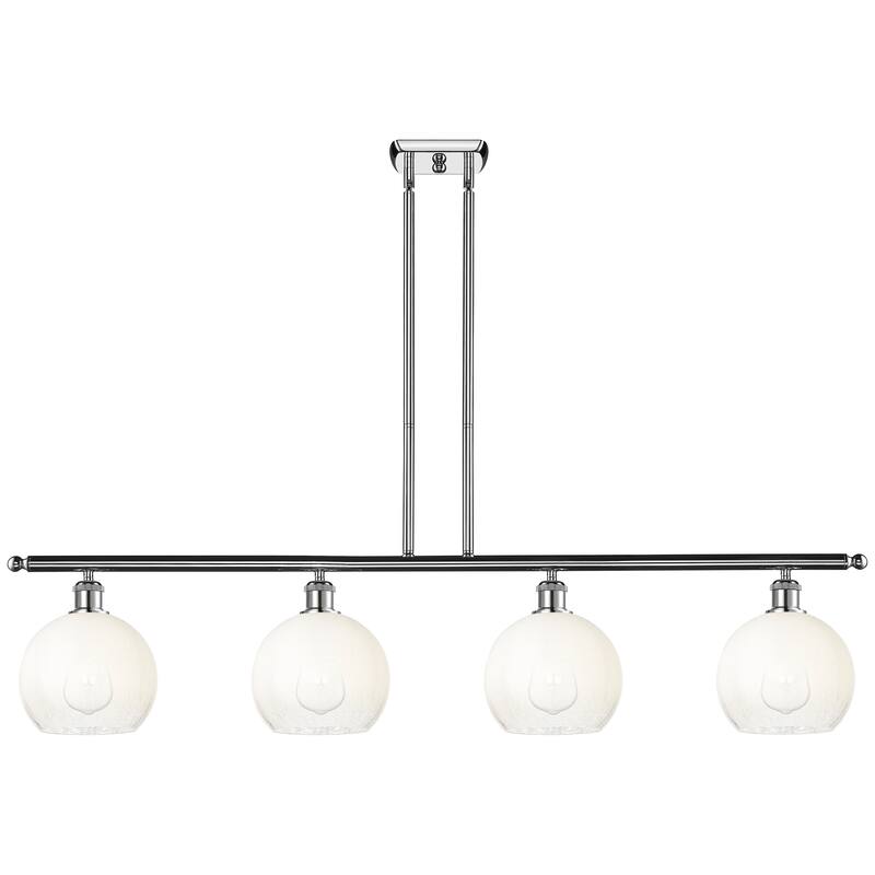Innovations Lighting Endless Possibilities Ballston - Brookhaven Globe - 4 Light 48" Stem Hung Island Light - Polished Chrome/Opal