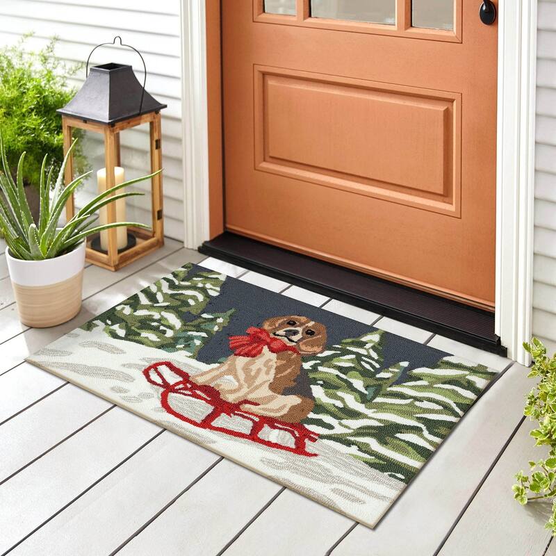 Liora Manne Frontporch Winter Sled Dog Indoor/Outdoor Area Rug - 2' x 3' - Multi