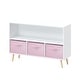 preview thumbnail 17 of 23, Kids Bookcase Storage Cabinet Organizer with Collapsible Fabric Drawer - 35.43”L x 11.02”W x 23.62”H