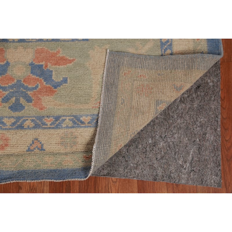 Hand Knotted Oriental 100% Wool Carpet Transitional All-Over Navy Blue & Blues Oushak Area Rug - 14' 11'' X 12' 1''