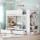 preview thumbnail 15 of 24, Twin over Twin Bunk Bed With 2 Drawers & Multi-layer Cabinet