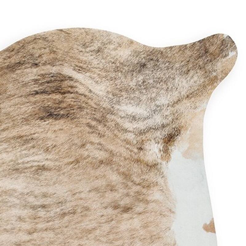 Meni 6 x 8 Medium Area Rug, Machine Woven, Faux Fur Animal Print, Brown - 6 x 8
