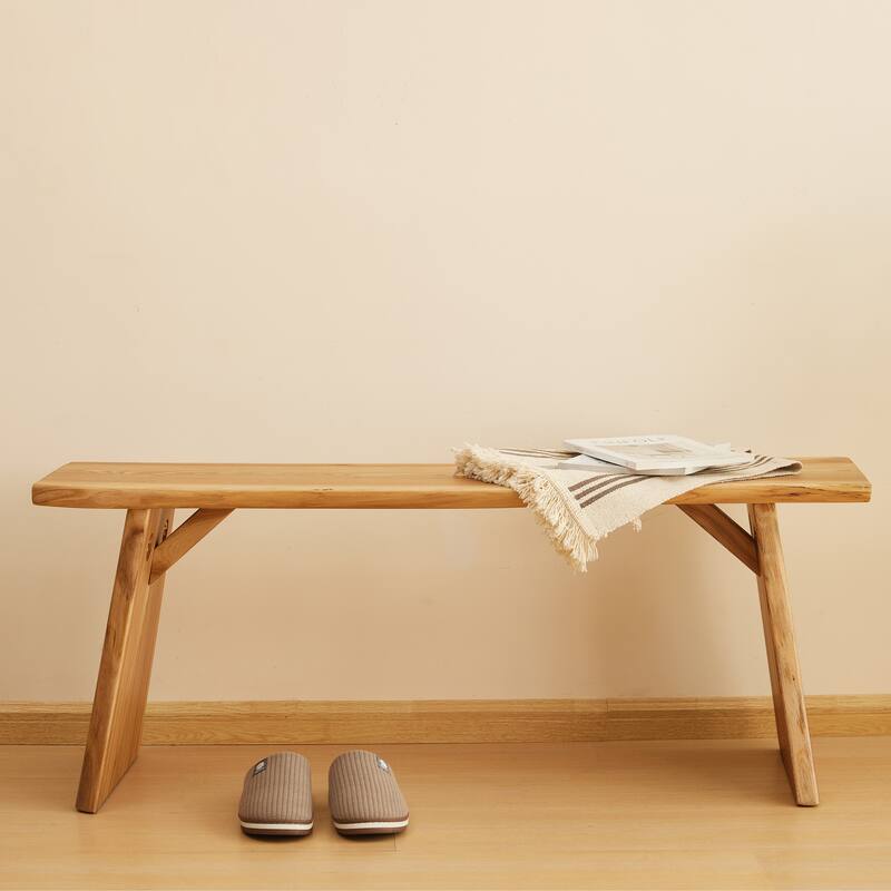 Live Edge Wood Entryway Bench, Rustic Dining Bench, Natural Finish
