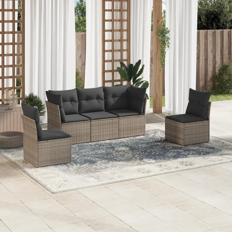 vidaXL Garden Sofa Set Grey - 24.4 x 24.4 x 27.2