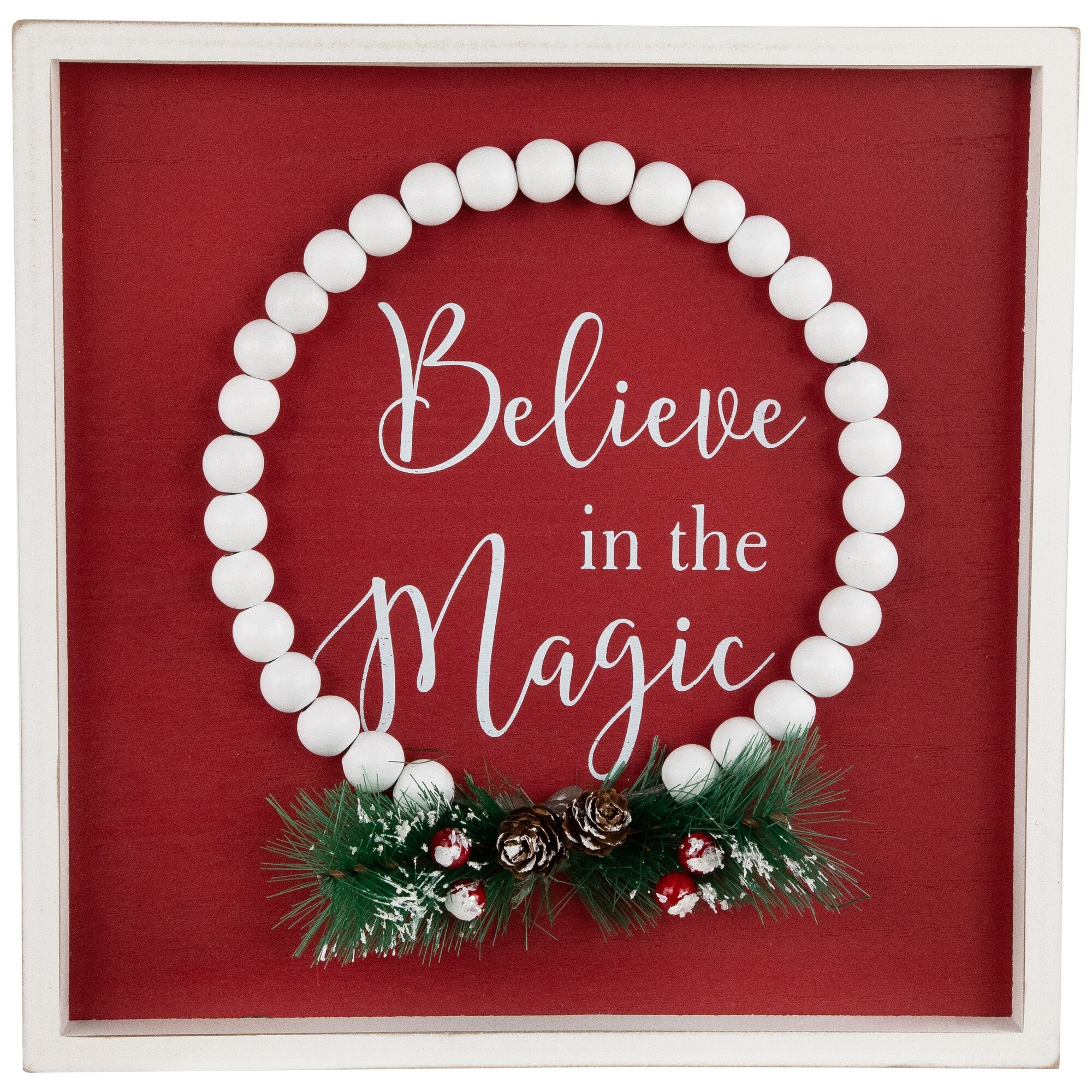 "Believe in the Magic" Framed Christmas Wall Sign - 9.75"