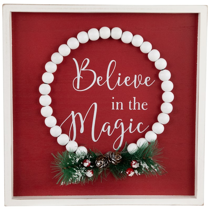 Believe in the Magic Framed Christmas Wall Sign - 9.75"