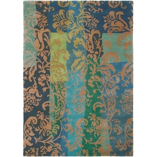 Hand Knotted Long New Zealand Wool Area Rug - 4' 7" x 6' 7"