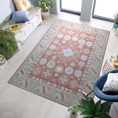 Hand-Knotted Wool Rust Traditional Geometric Modern Knotted Rug - Timeless Craftsmanship and Modern Elegance