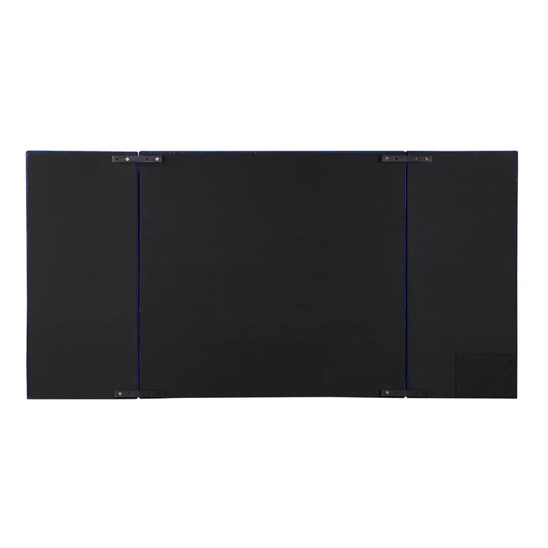 Shiloh Blue Eastern King Platform Bed with Button Tufted