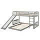 preview thumbnail 5 of 11, Gray Twin over Twin Solid Wood Bunk Bed with Slide and Ladder