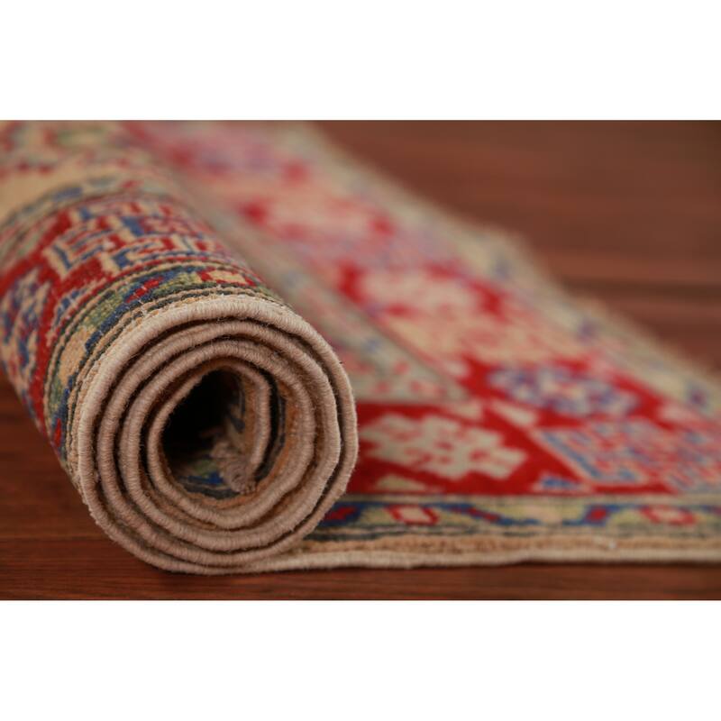 Traditional Kazak Foyer Rug Handmade Pink Wool Carpet - 2'8"x 4'2"