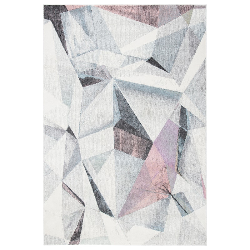 SAFAVIEH Porcello Akina Mid-Century Modern Abstract Rug - 6'7" x 9' - Ivory/Pink