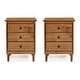 preview thumbnail 8 of 32, Walker Edison Bullrushes Solid Wood 3-Drawer Nightstand, Set of 2