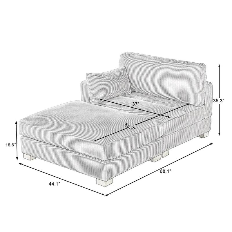 Modern Chaise Lounge Modular Sectional Sofa
