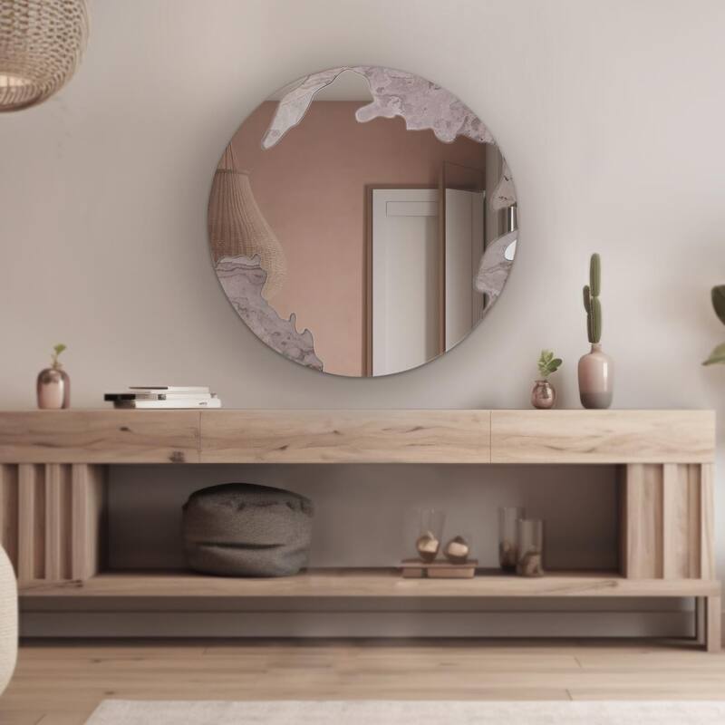 Universal Flow Mirror with Marble - 23.5H X 23.5W X 3/4D