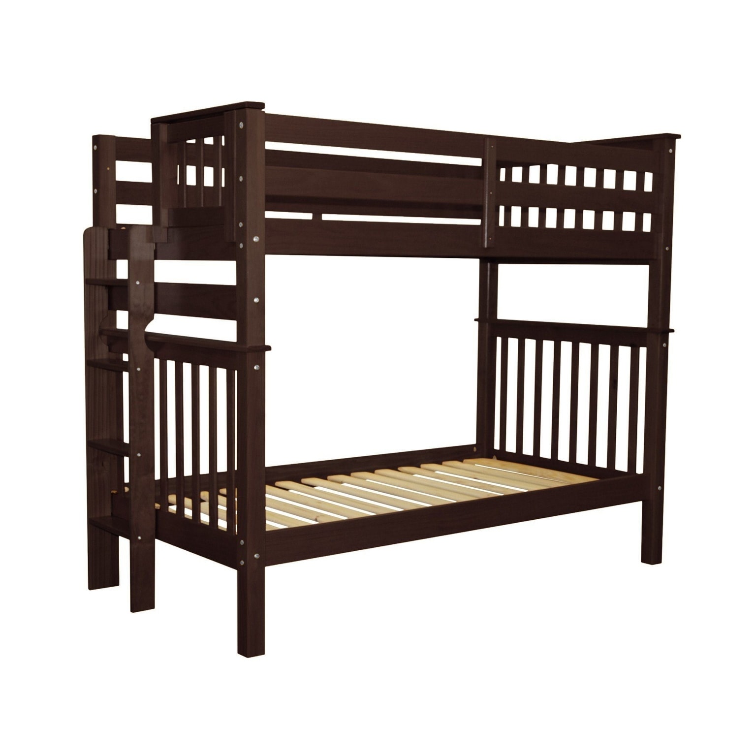 Taylor & Olive Trillium Twin over Twin Bunk Bed with Ladder and Guardrails-image