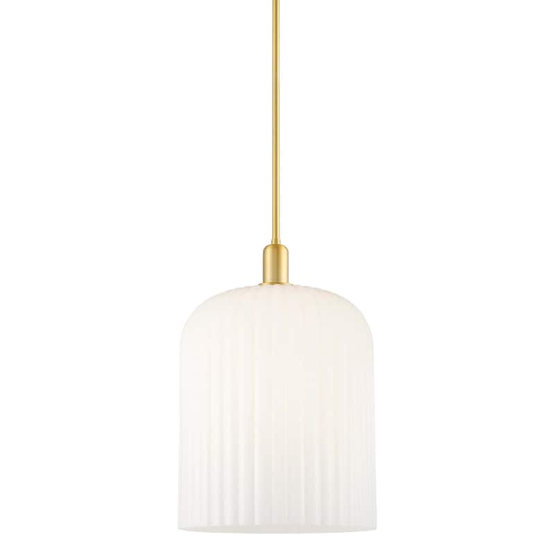 Innovations Lighting 716-3S-18-12 Bridal Veil Pendant Bridal Veil 3 - Satin Gold / Gloss White