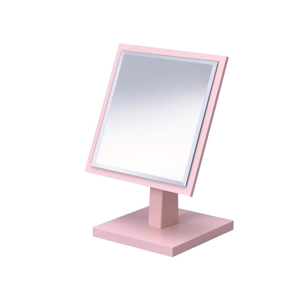 HomeRoots 9" Brushed Rectangle Makeup Shaving Tabletop Mirror Freestanding With Frame - 5.25