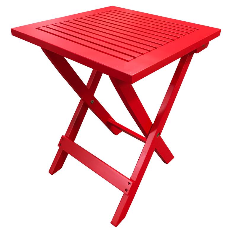 Leigh Country Folding Adirondack Wood Side Table Red