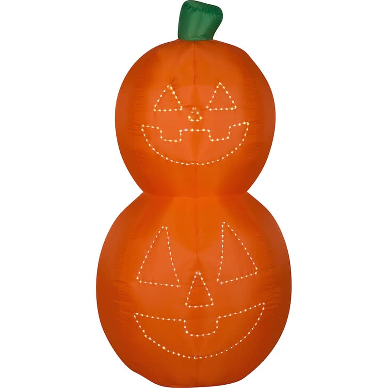 Halloween 5.5 ft. H Airblown Inflatable Jack-O-Lantern Pumpkin Stack w/White Lights