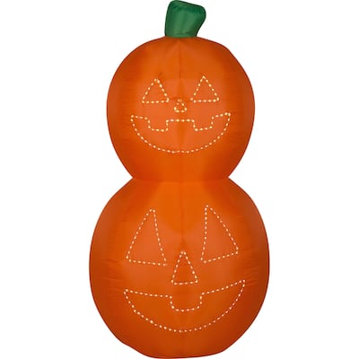 Halloween 5.5 ft. H Airblown Inflatable Jack-O-Lantern Pumpkin Stack w/White Lights