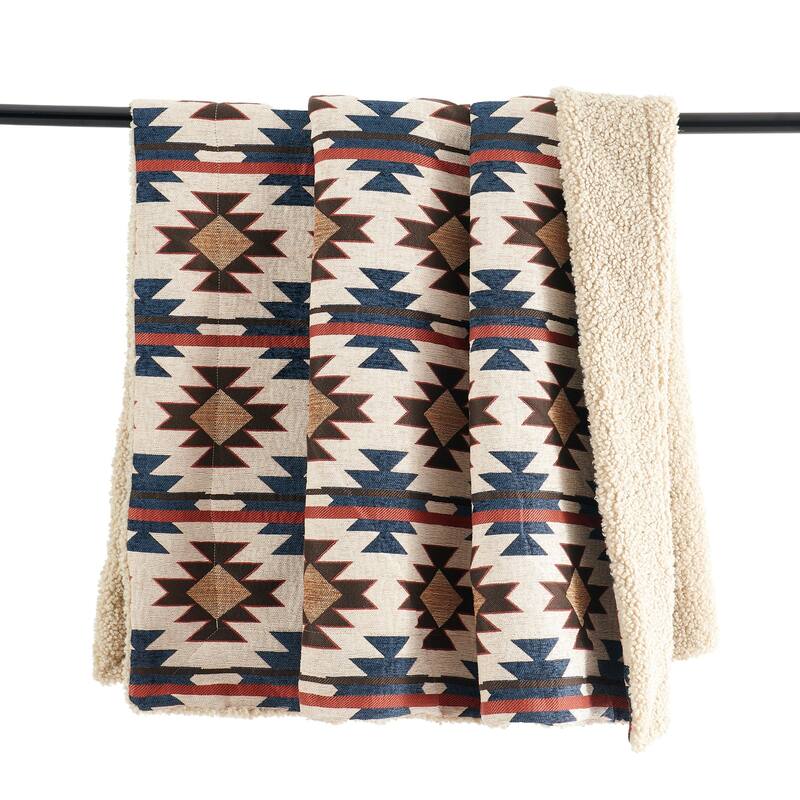 Tasha Polizzi for Paseo Road Western Design Teddy-Backed Bouclé Plush Throw, 50" x 60" - Mariella