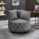 preview thumbnail 4 of 23, Contemporary Upholstered Tufted Leisure Accent Chair Dark Gray