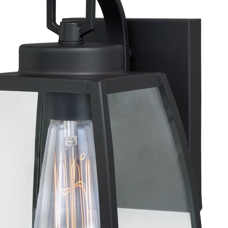 Granville 1 Light Bronze Geometric Outdoor Wall Lantern Clear Glass - 6-in W x 10.5-in H x 7.25-in D