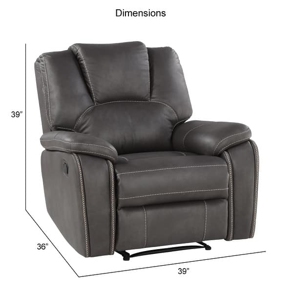 dimension image slide 1 of 3, Steve Silver Kameryn Faux Leather Manual Recliner
